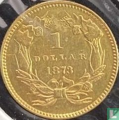 United States 1 dollar 1873 (Indian head - type 2) - Image 1