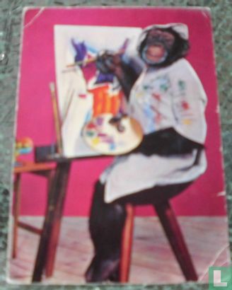 Chimpansee die schildert - Afbeelding 1