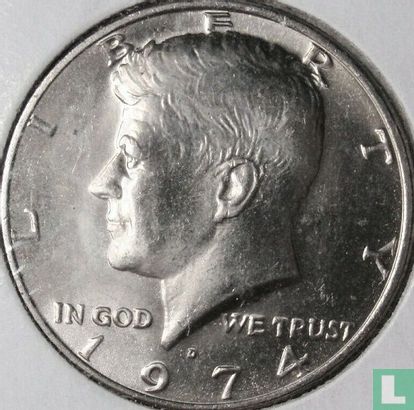 États-Unis ½ dollar 1974 (D - type 2) - Image 1