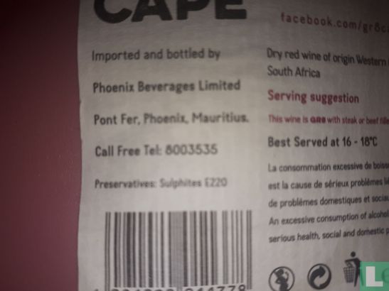 Etiquette de vin GR8 Cape - Afbeelding 3