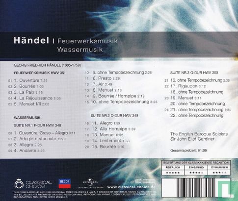 Händel    Feuerwerkmusik - Wassermusik - Image 2