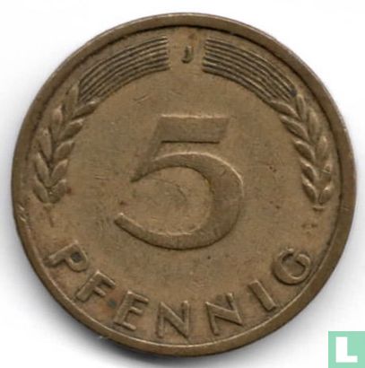 Allemagne 5 pfennig 1949 (petit J) - Image 2