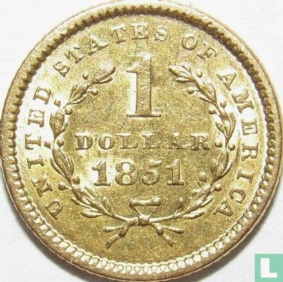 Verenigde Staten 1 dollar 1851 (Liberty head - zonder letter) - Afbeelding 1