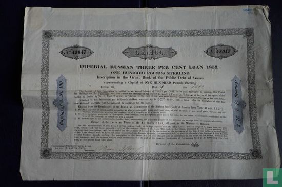 Imperial Russian three per cent loan 1859 - Image 1