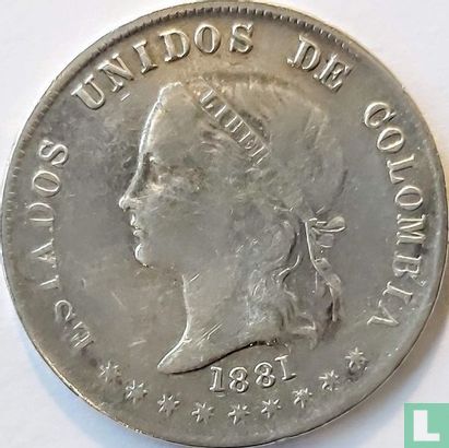 Vereinigte Staaten von Kolumbien 50 Centavo 1881 - Bild 1