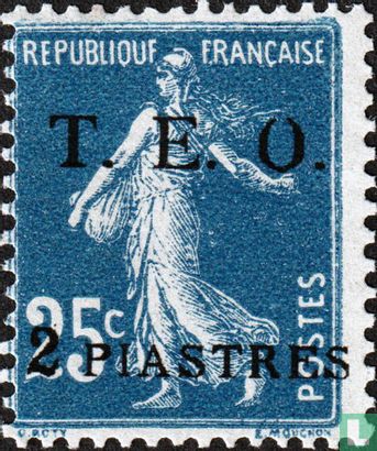 Aufdruck TEO auf Französisch Briefmarken