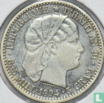 Haïti 20 centimes 1894 - Afbeelding 1
