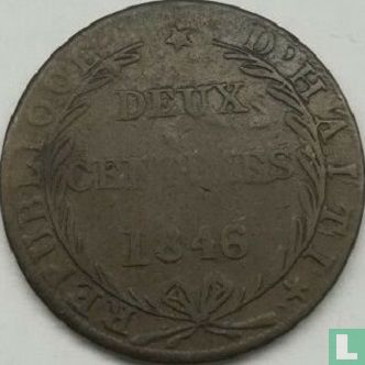 Haïti 2 centimes 1846 (type 2) - Image 1