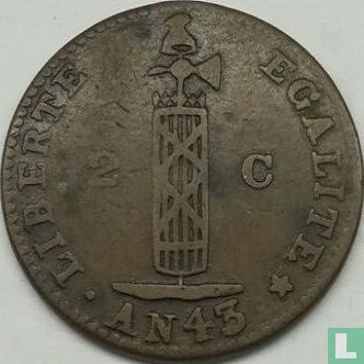 Haïti 2 centimes 1846 (type 2) - Afbeelding 2