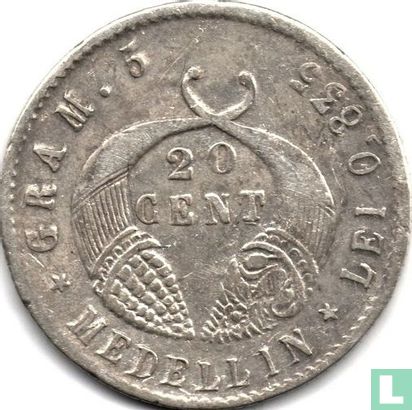 United States of Colombia 20 centavos 1876 (type 1) - Image 2