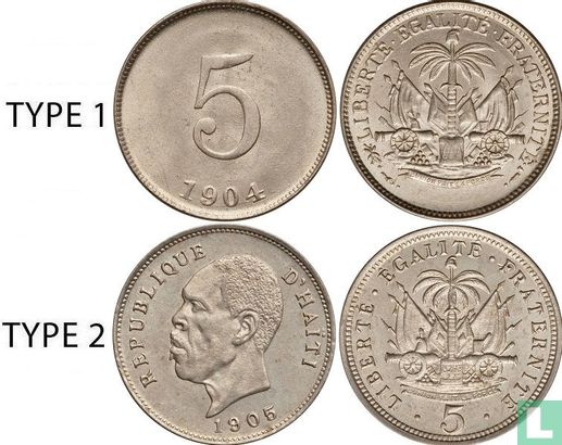 Haïti 5 centimes 1904 (type 2) - Image 3