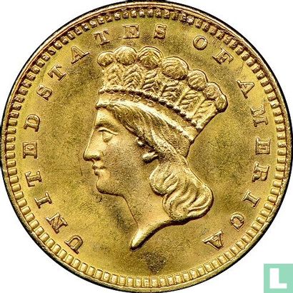 United States 1 dollar 1888 (gold) - Image 2