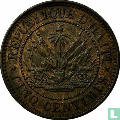 Haïti 5 centimes 1863 (muntslag) - Afbeelding 2