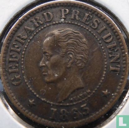 Haïti 5 centimes 1863 (frappe médaille) - Image 1