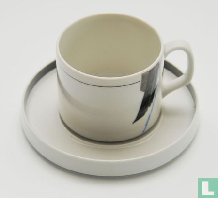 Cup and saucer - Tête-a-tête - with unknown decor - Mosa - Image 3