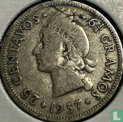 République dominicaine 25 centavos 1937 - Image 1