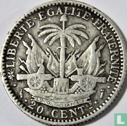 Haïti 20 centimes 1882 - Image 2