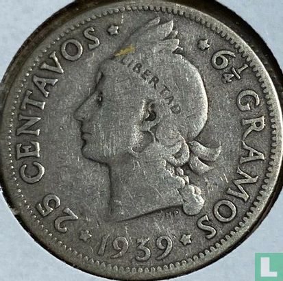 République dominicaine 25 centavos 1939 - Image 1