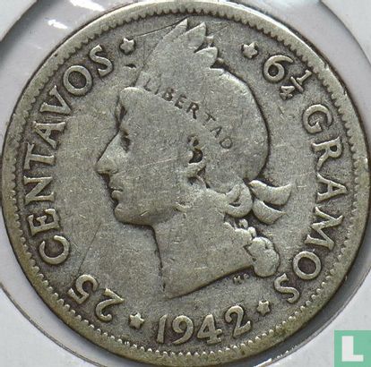 République dominicaine 25 centavos 1942 - Image 1