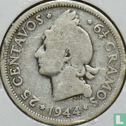 République dominicaine 25 centavos 1944 - Image 1