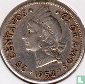 République dominicaine 25 centavos 1952 - Image 1
