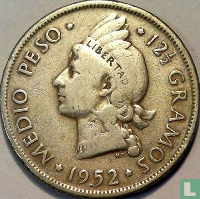 Dominikanische Republik ½ Peso 1952 - Bild 1
