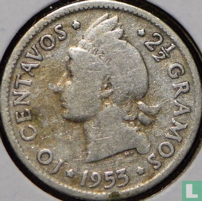 Dominicaanse Republiek 10 centavos 1953 - Afbeelding 1