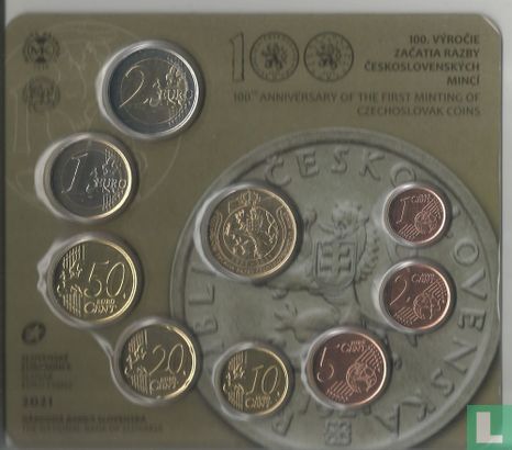 Slowakije jaarset 2021 "Centenary First minting of Czechoslovak coins" - Afbeelding 2