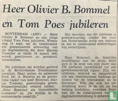 Heer Olivier B. Bommel en Tom Poes jubileren