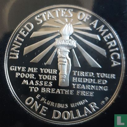 Vereinigte Staaten 1 Dollar 1986 (PP - gefärbt) "Centenary of the Statue of Liberty - Massachusetts" - Bild 2