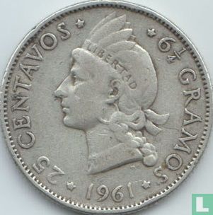 Dominican Republic 25 centavos 1961 - Image 1