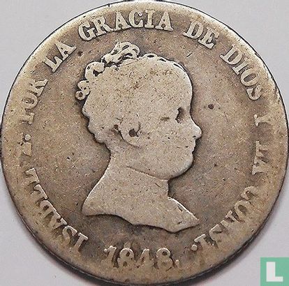 Espagne 4 reales 1848 (CL) - Image 1