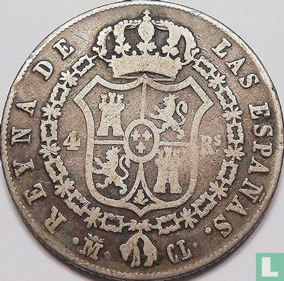 Espagne 4 reales 1848 (CL) - Image 2