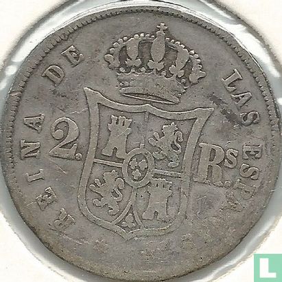 Espagne 2 reales 1860 (étoile à six pointes) - Image 2