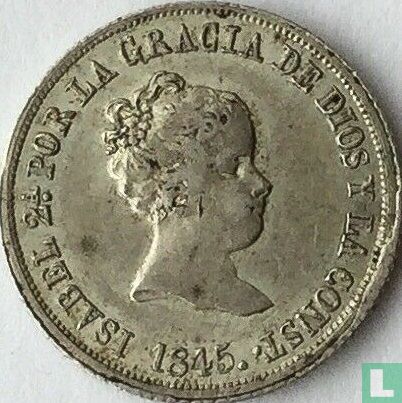 Spain 2 reales 1845 (S) - Image 1