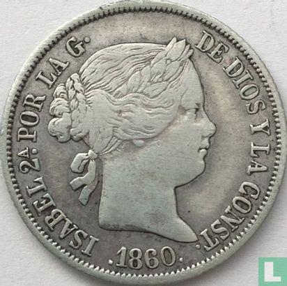 Espagne 4 reales 1860 (étoile à 8 pointes) - Image 1