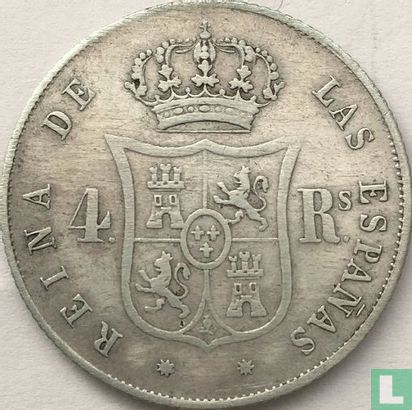 Espagne 4 reales 1860 (étoile à 8 pointes) - Image 2