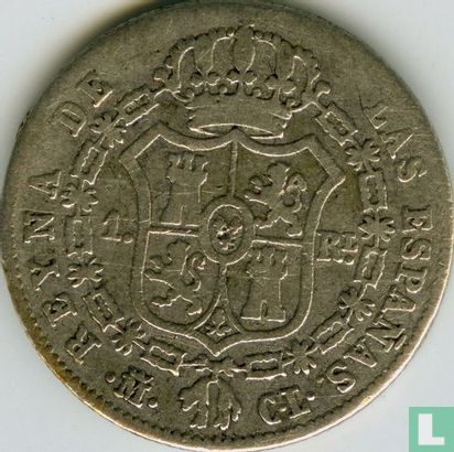 Spanje 1 real 1847 - Afbeelding 2