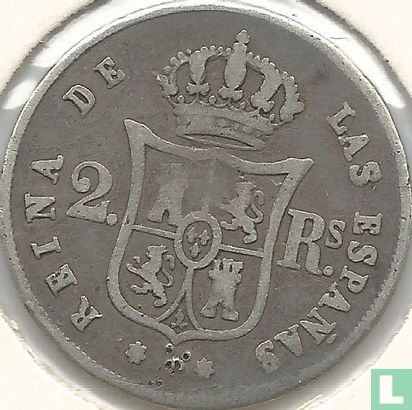 Espagne 2 reales 1853 (étoile à 7 pointes) - Image 2