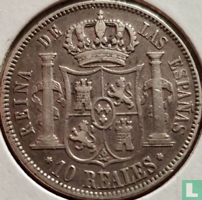 Spanje 10 real 1862 - Afbeelding 2