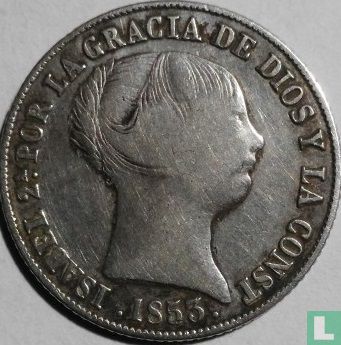 Espagne 4 reales 1853 (étoile à 8 pointes) - Image 1