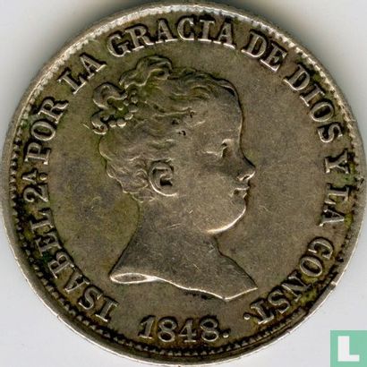 Espagne 1 real 1848 - Image 1