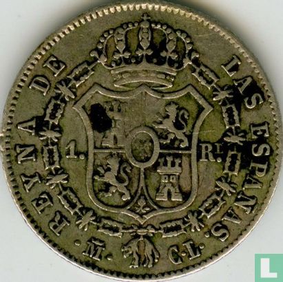 Spanje 1 real 1848 - Afbeelding 2