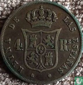 Spanje 4 real 1858 (6-puntige ster) - Afbeelding 2