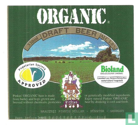 Organic draft beer
