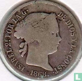 Spanje 40 centimos de escudo 1868 - Afbeelding 1
