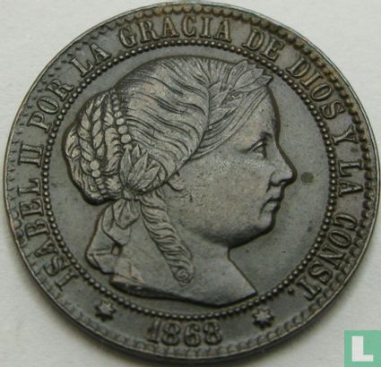 Spain 1 centimo de escudo 1868 (7-pointed star) - Image 1
