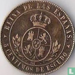 Espagne 5 centimos de escudo 1867 (étoile à 3 pointes) - Image 2