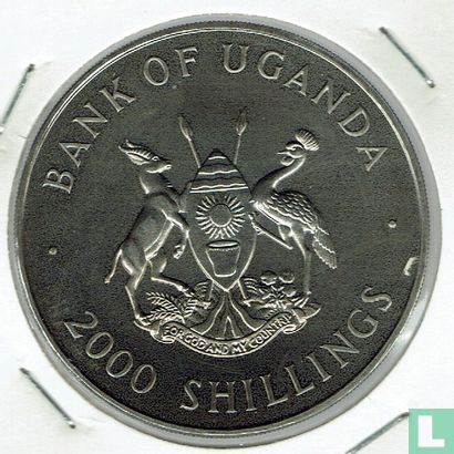 Uganda 2000 shillings 1997 "50th Wedding Anniversary of Queen Elizabeth II and Prince Philip" - Afbeelding 2