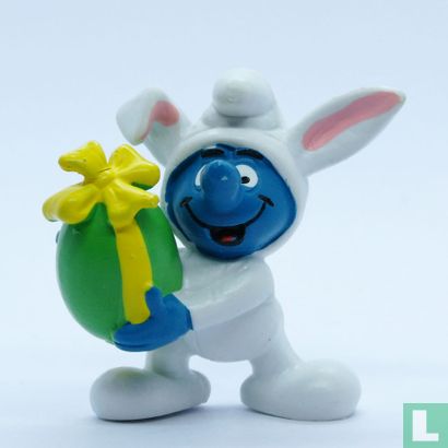 Easter Bunny Smurf with green egg - Image 1